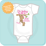 Big Cousin Onesie - Monkey Big Cousin Bodysuit - Big Cousin One Piece - Jungle Big Cousin 01082014b