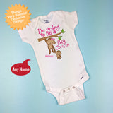 Big Cousin Onesie - Monkey Big Cousin Bodysuit - Big Cousin One Piece - Jungle Big Cousin 01082014b