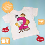 Two Year Old Jungle Birthday Shirt with Name, Second Birthday Shirt, Personalized Jungle Birthday Theme 01142013a