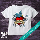 Mom Tattoo Design with bluebird on Tee Shirts or Onesie 01182011a1