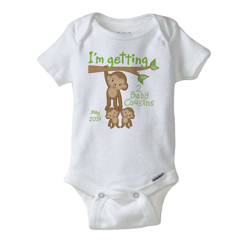 I'm getting two Baby cousins Onesie Bodysuit with Due date