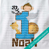 Jungle Birthday t-shirt for boys personalized short or long sleeve