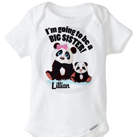 Panda bear I'm going to be a Big Sister Onesie Bodysuit | 01272012a ThingsVerySpecial