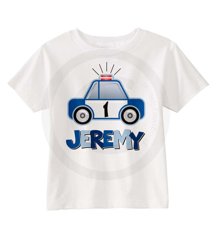 Police Car Birthday Shirt for boys