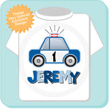 Police Car Birthday Shirt for Boys any age 01272014d