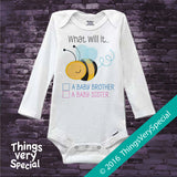 Gender Reveal Shirt or Onesie Bodysuit - What will it Bee Gender Reveal Shirt 01272016j