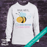 Gender Reveal Shirt or Onesie Bodysuit - What will it Bee Gender Reveal Shirt 01272016j