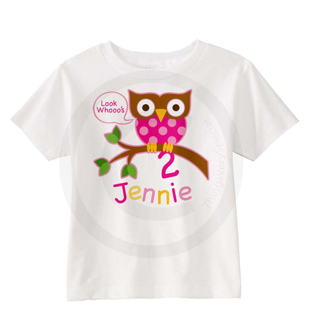 Two Year Old Birthday Shirt with Owl