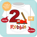 Second Birthday Fire Truck Shirt, Personalized 2 year old Fireman Shirt, 2nd Birthday Fire truck Shirt with childs name and age 02162015d