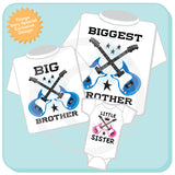 Set of Three, Biggest Brother, Big Brother and Little Sister Shirt or Onesie 02202015g
