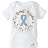 My Great Papaw is my Hero Prostate Cancer Support Onesie Bodysuit