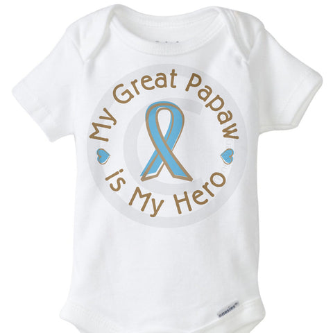 My Great Papaw is my Hero Prostate Cancer Support Onesie Bodysuit