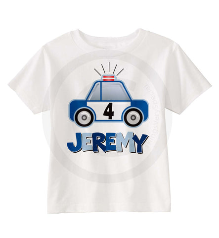 Police Birthday Shirt for 4 year old boy