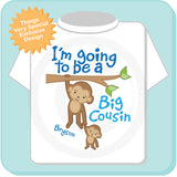 Big Cousin Shirt, I'm Going to Be A Big Cousin t-shirt, Personalized Big Cousin Monkey tShirt 03142012a