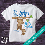 Big Cousin T shirt or Onesie - Monkey Big Cousin Shirt or Bodysuit - Big Cousin Gift - Jungle Big Cousin T-shirt or One Piece 03142012b