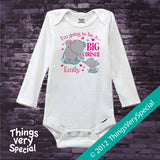 Big Cousin Shirt or Onesie - Elephant Big Cousin tee or One Piece - Big Cousin Gift - Big Cousin T-shirt or Bodysuit - 03182012a1b