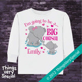 Big Cousin Shirt or Onesie - Elephant Big Cousin tee or One Piece - Big Cousin Gift - Big Cousin T-shirt or Bodysuit - 03182012a1b