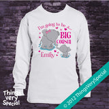 Big Cousin Shirt or Onesie - Elephant Big Cousin tee or One Piece - Big Cousin Gift - Big Cousin T-shirt or Bodysuit - 03182012a1b