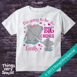 Big Cousin Shirt or Onesie - Elephant Big Cousin tee or One Piece - Big Cousin Gift - Big Cousin T-shirt or Bodysuit - 03182012a1b
