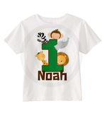 Jungle / Zoo Theme First Birthday Shirt for Boys