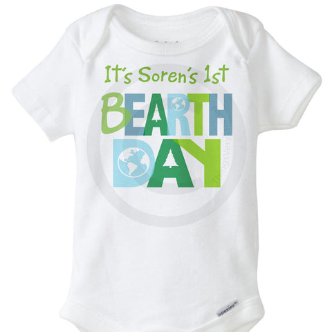 First Bearth Day Birthday Earth Day Onesie Bodysuit