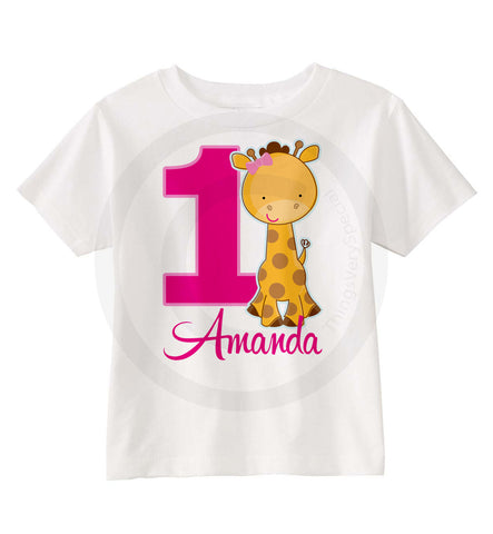 Giraffe Birthday Shirt for girls