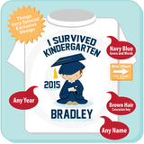 Kindergarten Graduation Shirt - Personalized Caucasian Boy - Kindergarten Shirt - Kindergarten Graduate Shirt 04152014i