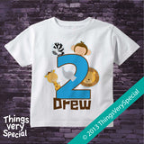 Jungle Birthday Shirt for 2 year old boy short or long sleeve
