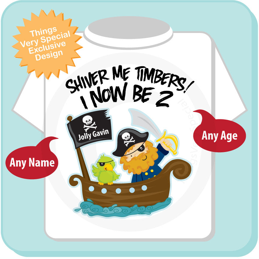 GiftsandPartyThings Personalised Pirate Boy Tshirt Any Age | Personalised Pirate Cake Tshirt | Pirate Boy Birthday Tshirt | Pirate Boy Party Supplies