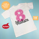 Eighth Birthday Shirt with Pink 8 Personalized Girls Birthday Shirt 05102013a
