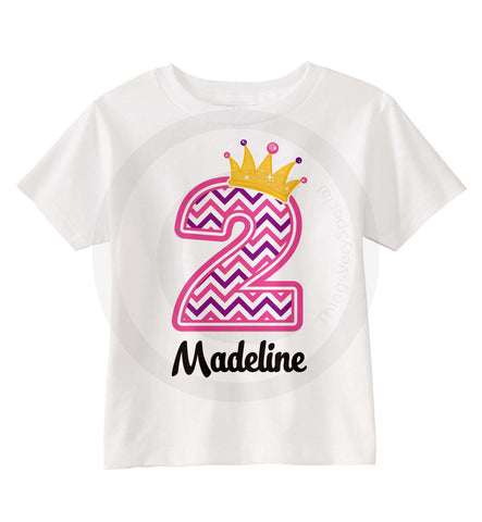 Chevron Birthday shirt for 2 year old girl