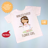 Flower Girl Shirt, Personalized Infant, Toddler or Youth Tee Shirt with cute little girl 06052015f
