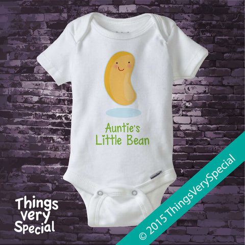 Auntie's Little Bean Onesie Bodysuit 100% Cotton Short or Long Sleeve