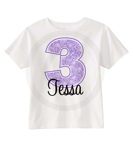 Purple Third Birthday Girl Shirt