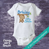 Monkey Little Cousin Tee Shirt or Onesie Bodysuit 06292012b2