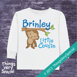 Monkey Little Cousin Tee Shirt or Onesie Bodysuit 06292012b2