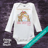 Giraffe Promoted To Big Sister Onesie Bodysuit 100% Cotton Short or Long Sleeve