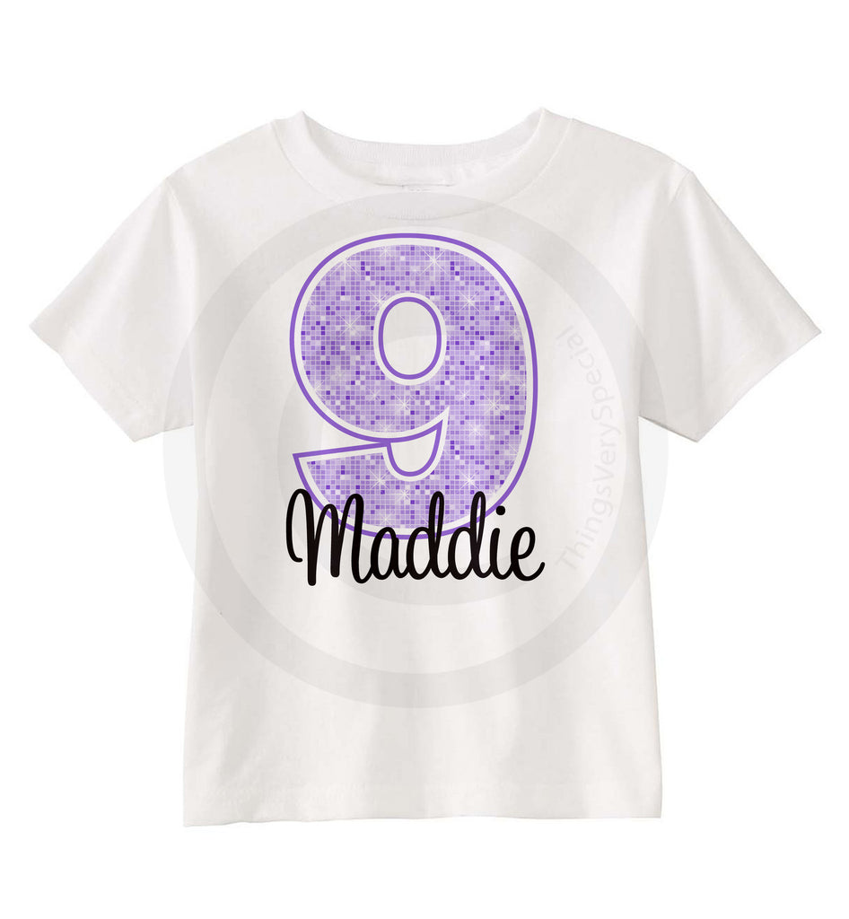 9 year old sales girl birthday shirt