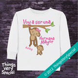 Spanish I'm going to be a Big Sister Shirt or Onesie Bodysuit, Voy a ser una Hermana Mayor 07022012a