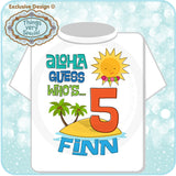 Hawaiian Luau theme Birthday shirt for 5 year old Boy