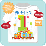 Personalized Circus Birthday Shirt with Name for one year old First Birthday Circus Theme 07102015g