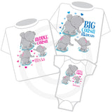 Matching Cousins set of three Tee shirts and Onesie Elephants