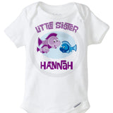 Little Sister Onesie Bodysuit with Fish