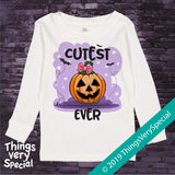 Halloween Shirt, Cutest Pumpkin Ever Shirt short or long sleeve 100% cotton 08162019d