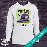 Halloween Shirt, Cutest Witch Ever Shirt short or long sleeve 100% cotton 08162019e