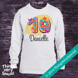Fancy 10 Tenth Birthday Shirt for Girls Personalized in short or long sleeve