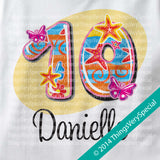 Fancy 10 Tenth Birthday Shirt for Girls Personalized in short or long sleeve