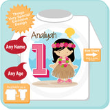 Luau Hawaiian First Birthday Shirt Personalized, Hawaiian Theme Birthday Party 08202015a