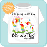 I'm Going to Be A Big Sister Unicorn Shirt with name and due date 08212013a