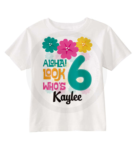 Hawaiian Luau Birthday Shirt for Girls